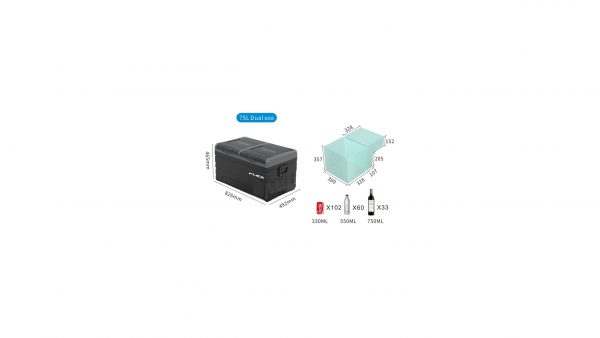 Flex Double Door 75 liter 12 volt Fridge-Freezer TW75 - Image 5