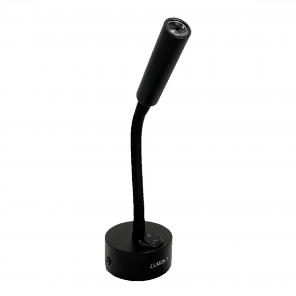 Lumeno Reading Light 12v – Goose Neck 15cm Black