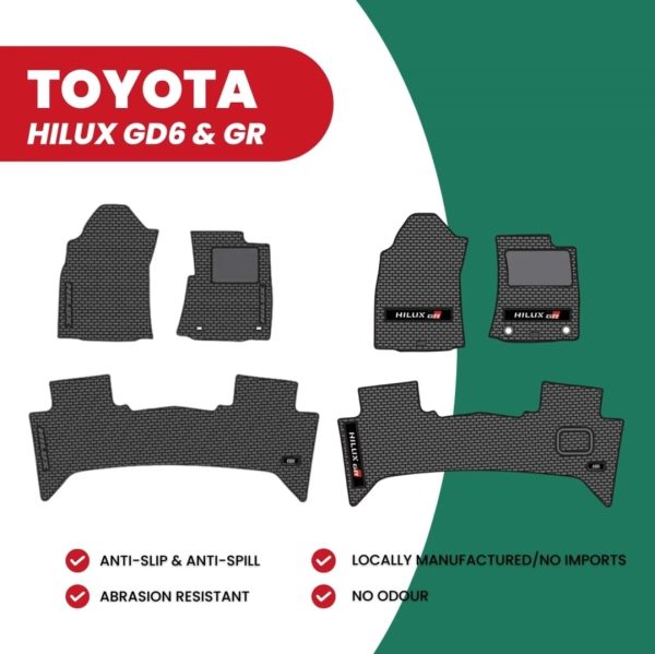 Toyota Hilux rubber mat set, Legend 50, Hilux GR, GD6 2015- ADDO