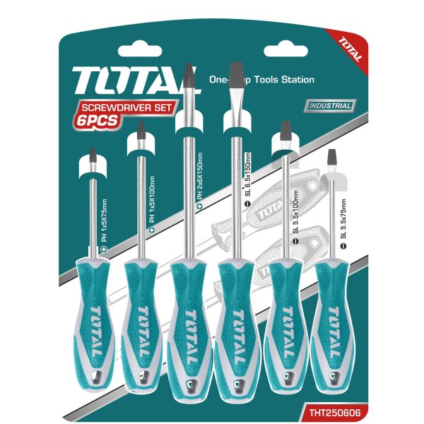 Screwdriver Set 6 Piece Total Tools HT250606