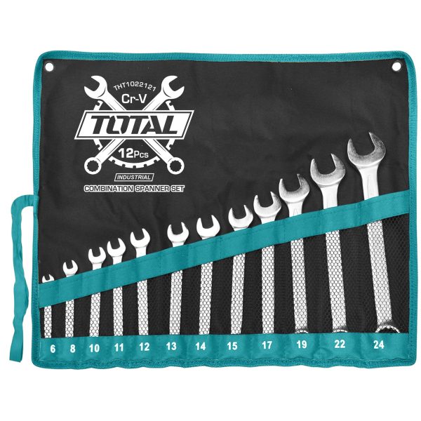 Total 12 Piece Combination Spanner Set 6-24mm