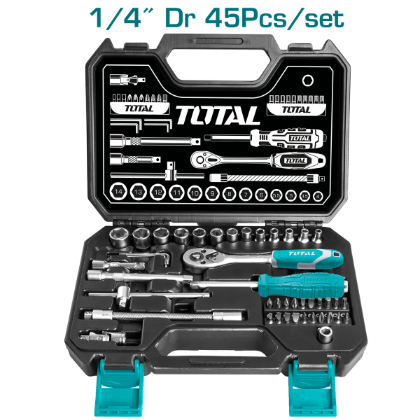 Total 45Pcs 1/4" Socket Set