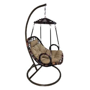 Hanging Patio Chair- brown PE rattan wicker