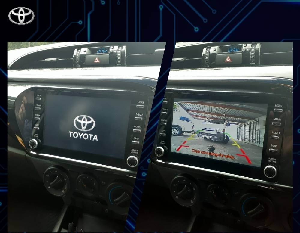 Toyota Hilux reverse camera ad-on kit of factory radio