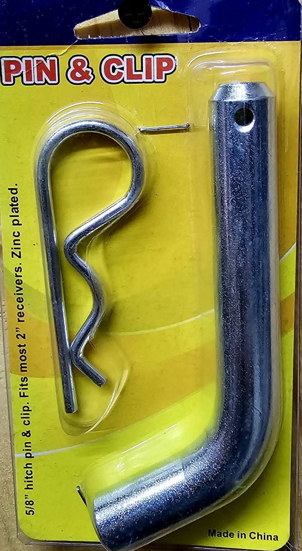 Towbar hitch pin with clip