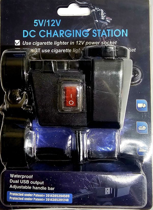 Motorcycle 2.1A USB charger with power socket - Image 4
