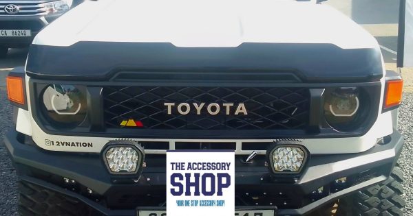 Toyota Landcruiser 70 series bonnet guard Gloss Black with logo or Clear 2024 - - Image 4