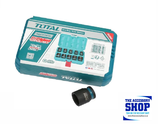 Impact socket set 10pcs 1/2inch Drive Total Tools THISTD12101 - Image 2