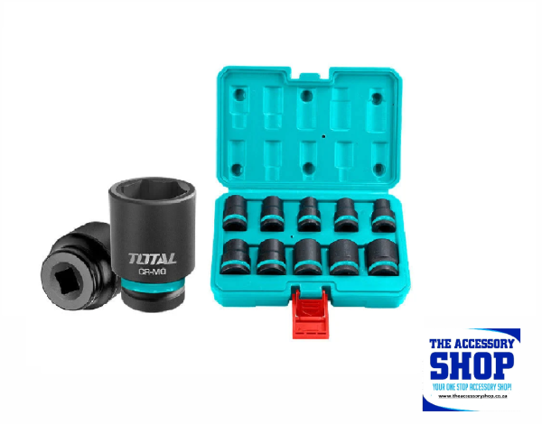 Impact socket set 10pcs 1/2inch Drive Total Tools THISTD12101 - Image 3