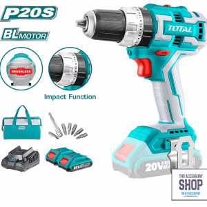 Impact Drill Li-ion Brushless Drill 13mm with 2 x Battery & 1 x Charger Total Tools 42777 TIDLI20608