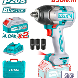 Impact Wrench 850nm Cordless Total Tools 2 x Battery and 1 x Charger TIWLI2085