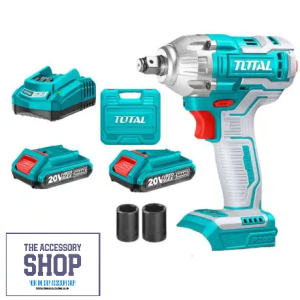 Impact Wrench Cordless Total Tools 2x Battery, Carry Case & Charger TIWLI2038