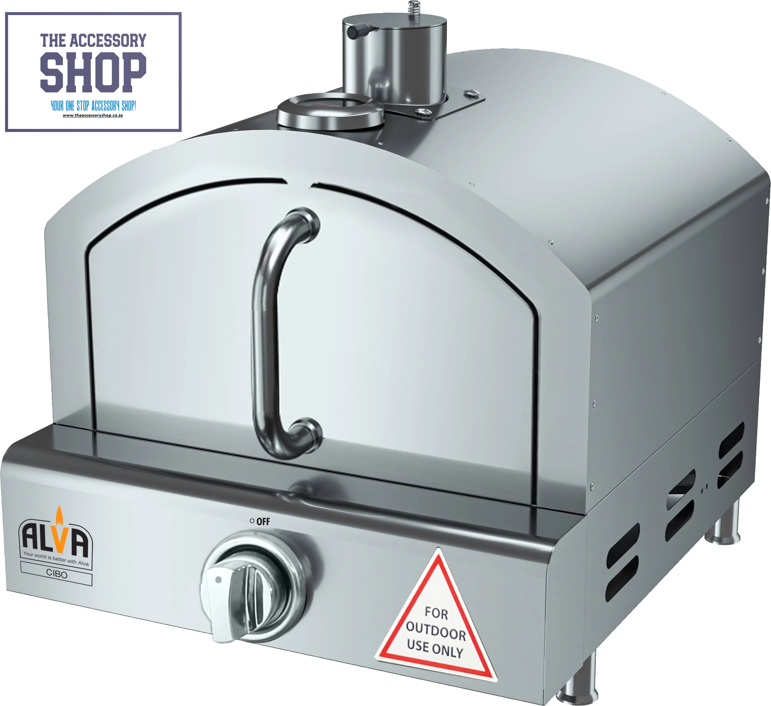 Pizza Oven Gas Stainless Steel Cibo, with Built-In Thermometer -Alva