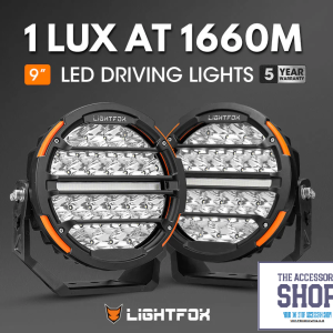 Lightfox Pair 9 inch Osram LED Driving Lights Round Spotlight Spot DRL Headlight