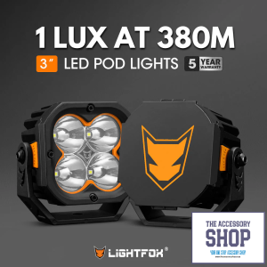 LIGHTFOX Pair 3inch Cygnus-4 Osram LED Pod Lights 1Lux@380m 3,834LM