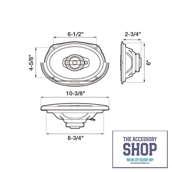 Pioneer 6X9 400W Car Speakers TS-G6930F - Image 2