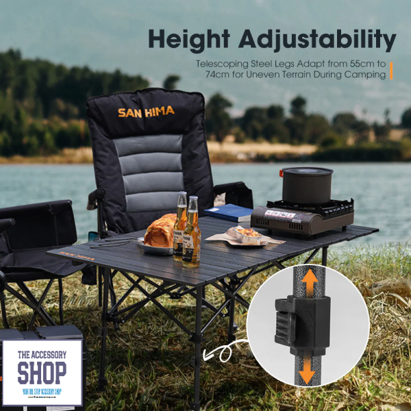 Camping Folding Table Adjustable Aluminium 1200 x 660 San Hima - Image 6