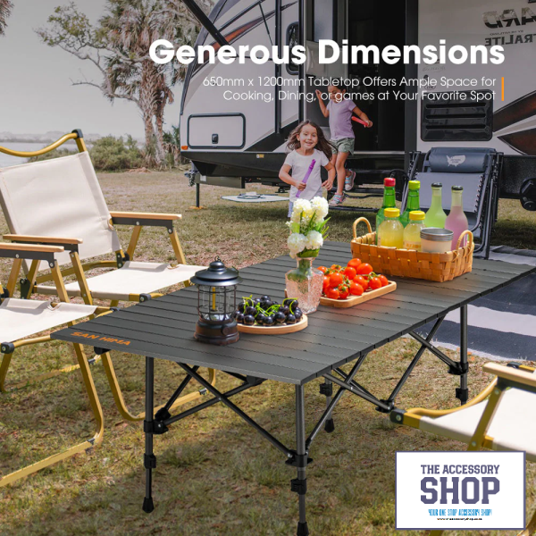 Camping Folding Table Adjustable Aluminium 1200 x 660 San Hima - Image 2