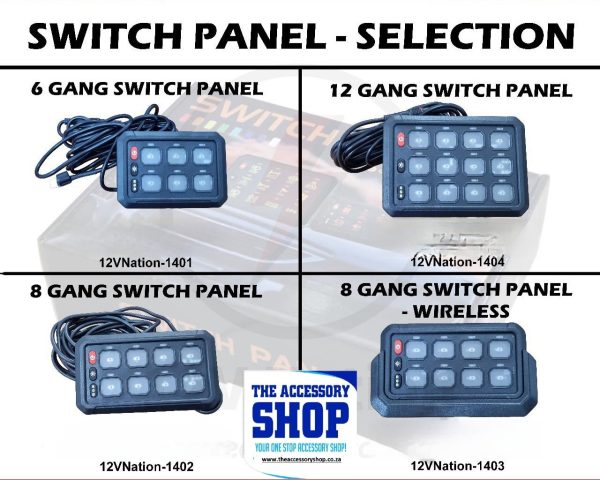 Gang panel switch wired and wireless