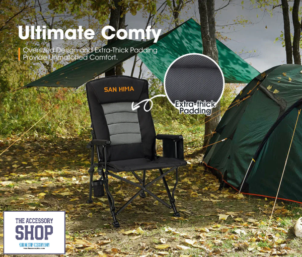 Camping Chair Luxury Folding Portable Thick Padding With Storage Bag- San Hima - Image 2