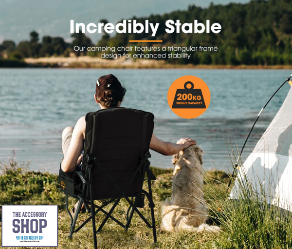 Camping Chair Luxury Folding Portable Thick Padding With Storage Bag- San Hima - Image 4