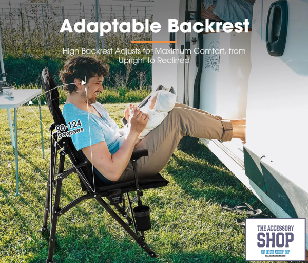 Camping Chair Luxury Folding Portable Thick Padding With Storage Bag- San Hima - Image 5