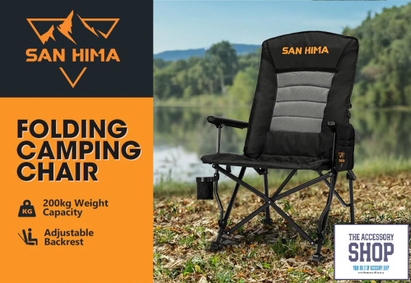 Camping Chair Luxury Folding Portable Thick Padding With Storage Bag- San Hima - Image 9