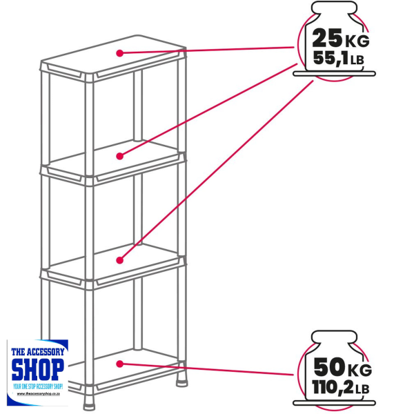 Shelving Unit Universal Pro 63-4 4-Shelf-Toomax - Image 4