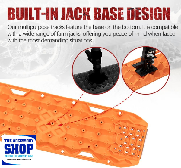 Recovery Sand Track with Replaceable Teeth & Steel Plate, 25 Ton Orange or Black (Pair) - Image 3