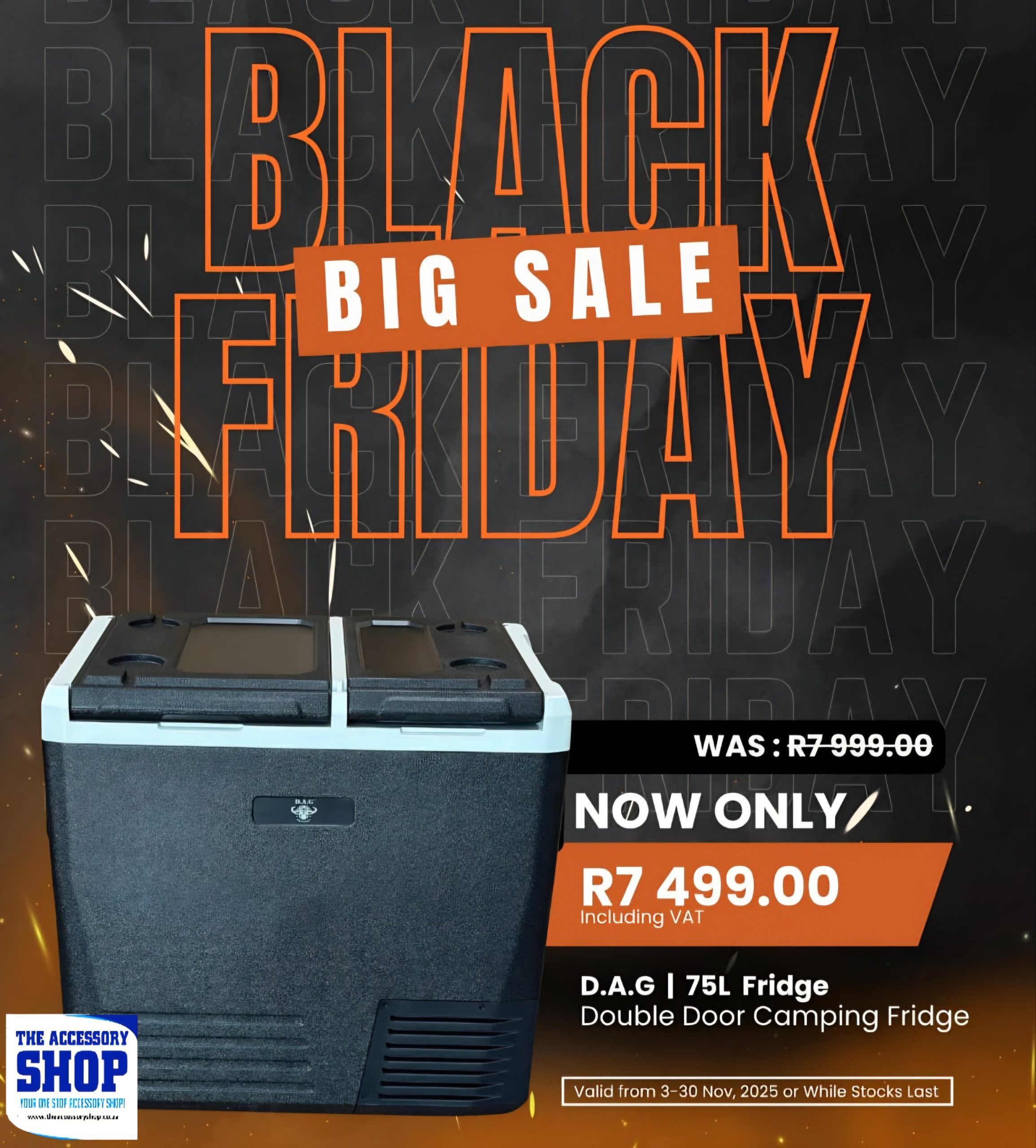 Camping Fridge Freezer, Dual Compartment 75l DAG