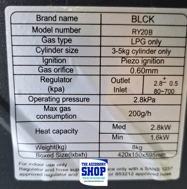 Heater Gas 2 panel compact Folderable Black Edition - Image 3