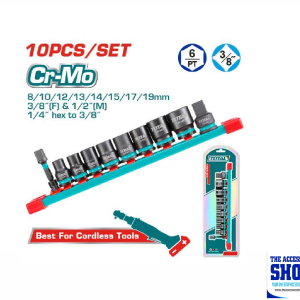 Ratchet Socket Set 10 Piece 3/8 Driver Total tools THTISD38104