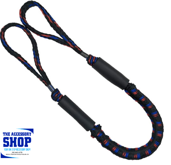 Rope Boat Docking Reinforced Braided Bungee Cord Rope (1.2m) (Black)