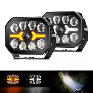 NightSeeker 7 Inch 210 Watt 23100 Lumens Combo Driving Lights with DRL Amber Park Lights