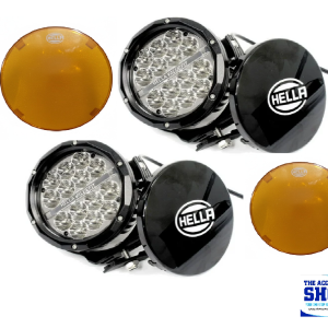 Hella Value Fit Supernova LED Spot Light 6 Inch Set with wiring harness and amber covers