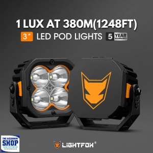 Lightfox 3inch LED Pod Lights Cygnus Pair 1Lux@380m IP68