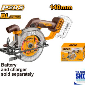 Circular Saw 140 mm Cordless Motor 20V Tool Only Ingco CSLI1402