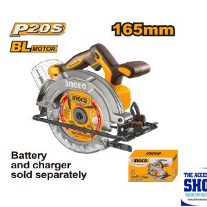 Circular Saw 165mm Cordless 20V Ingco CSLI1652 (Tool only)