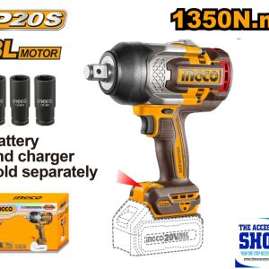 Impact Wrench 1,350Nm 3/4" Drive Cordless 20V (Tool Only) Ingco CIWLI201351