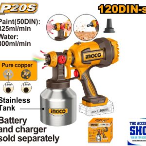 Spray Gun With 800ML Steel Tank 20V (Tool only) Ingco CSGLI20041
