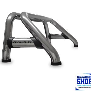 Sports Bar Double Cab & Extended Cab Stainless (Black Base Plates) Toyota Hilux Travo 2026- (4 Bend Design)