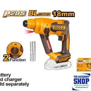 Rotary Hammer Drill Brushless Cordless 20V Lithium-ion1.8J Ingco CRHLI20188