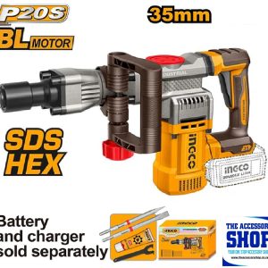 Breaker Demolition 16J Cordless Brushless SDS-Hex 35mm 20V  Ingco (Tool Only) CDBLI20358