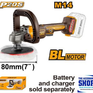 Polisher 180mm Cordless 20V Lithium-ion Ingco (Tool Only) APLI2018