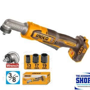 Impact Socket Ratchet Wrench Angle 80NM 20V Cordless Ingco with half inch adapter (Tool Only) CAIWLI2081