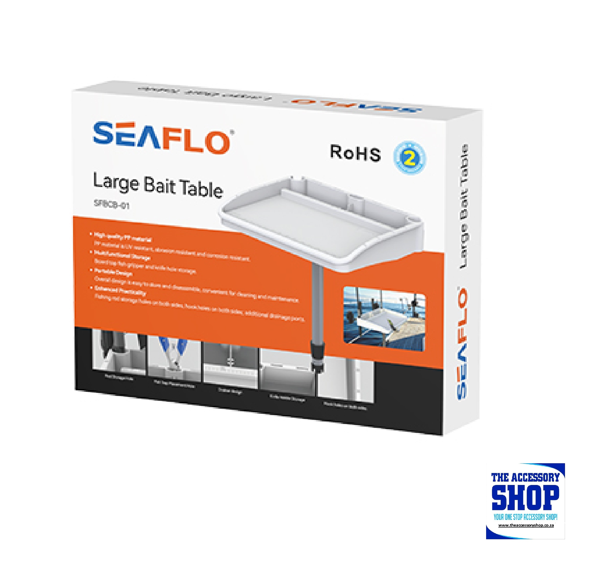 Bait and Fillet Board with rod and knife holder Seaflo